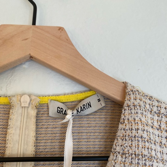 Grace Karin Tan Midi Sheath‎ Dress with Notched Collar - Picture 3 of 6